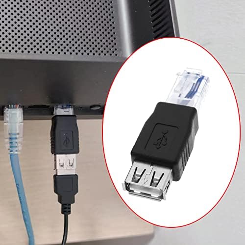 4ks Ethernet USB adaptér USB 2.0 žena RJ45 Ethernet adaptér konektor USB prenos sieťový adaptér Príslušenstvo