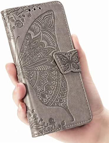 Puzdro na peňaženku DiGPlus Galaxy A03s, [motýľ & kvetinový reliéf] Kožené puzdro na peňaženku Flip ochranný