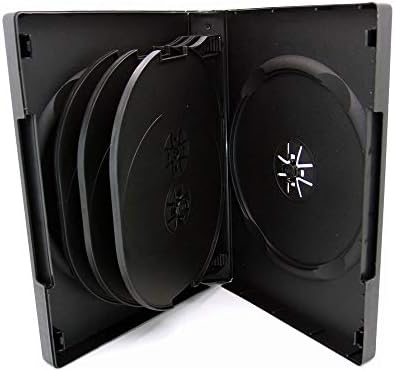 Maxtek čierne obaly na 8 diskov DVD s 3 výklopnými zásobníkmi a priehľadným puzdrom, balenie 10 ks
