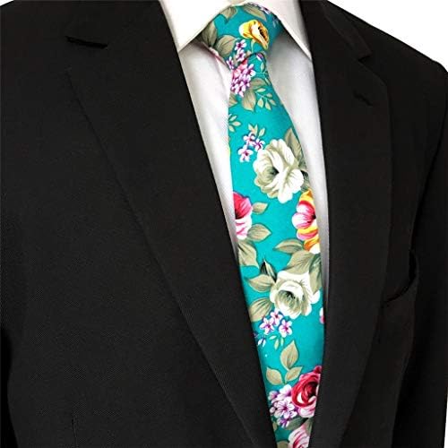 SHLAX & amp; WING bavlnené hodvábne kravaty pre mužov chudá Kravata vytlačené kvetinové