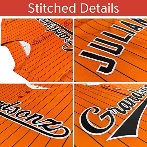 Vlastné muži ženy mládež Stripe Baseball Jersey tlačidlo dole košele personalizované vyšívané názov tímu číslo