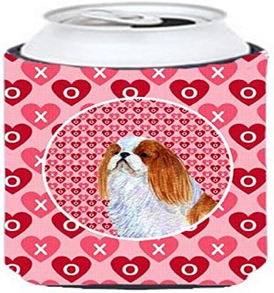 Caroline 's Treasures SS4507CC anglický Toy Spaniel Hearts Love and Valentine' s Day Portrait Can alebo Bottle
