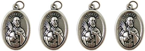 Medaila patróna svätého Petra a Pavla v striebornom tóne, balenie 4 ks