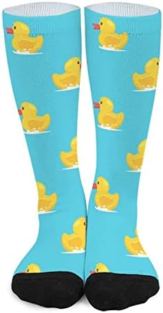 Žltá gumová kačica Farebná zhoda vysoké pančuchy módne športové teplé ponožky pre mužov ženy