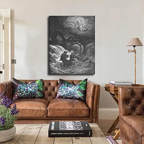 Gustave Dore-zničenie Leviathan tlač plagát Art Plagát Tlač Moderné rodinné spálne dekor plagáty