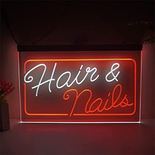 DVTEL Hair Nails Display Neon Sign, Custom Beauty Salon Decor LED nočné svetlá akrylové neónové svetlá, nástenná