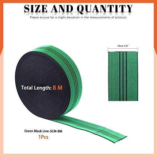 Tanstic 1 rolka 2 palce x 26,2 stôp zelená pohovka elastický popruh strečový latexový pás čalúnenie popruhu výmena