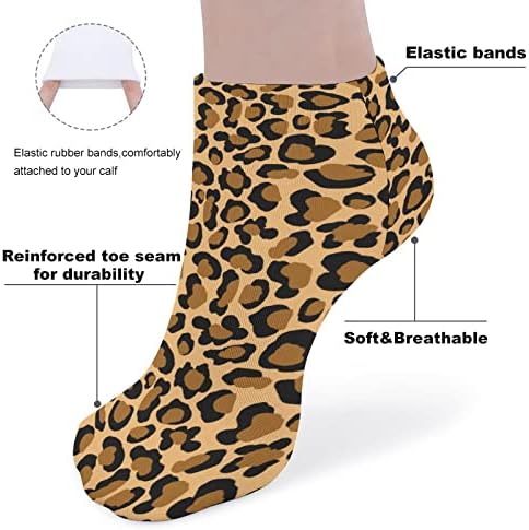 Leopard gepard divoké mačky škvrny Vzor 5 párov Členkové ponožky nízky strih ľahké priedušné ponožky posádky