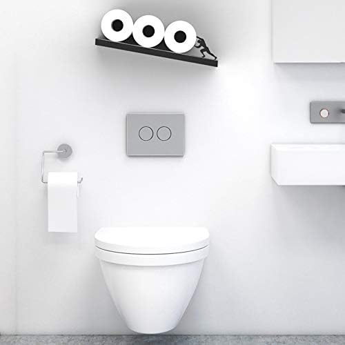Držiak na toaletný papier s plávajúcou policou-naklonený matný čierny držiak na toaletný papier pre ľahké skladovanie