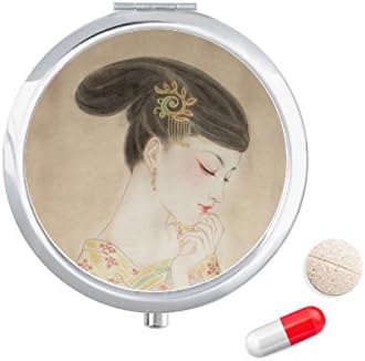 Čínska Tradičná Krása Hairpin Maľovanie Pilulka Prípad Vreckový Liek Skladovanie Box Kontajner Dávkovač