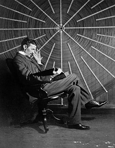 Nikola TESLA lesklý plagát obrázok foto elektrina vynálezca žiarovka