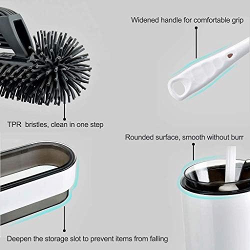 LIRUXUN plastová Voľne stojaca nástenná kefa na toaletnú misu a držiak na skladovanie a organizáciu v kúpeľni,