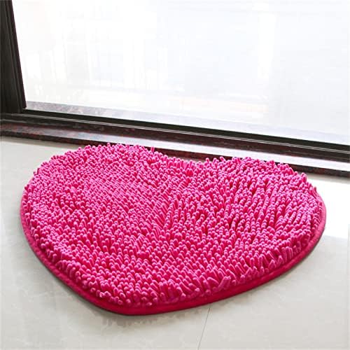 Ženilkový koberec v tvare srdca, dekoratívna rohožka Valentine Love, super mäkká absorpčná Plyšová kúpeľňová