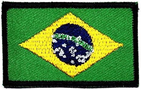 Kleenplus 1. 2x2 palec. Mini Brazília vlajka Vyšívané Patch Iron na šiť na štátny znak Patch štvorcový tvar vlajky