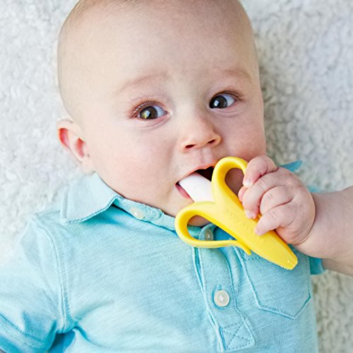 Detská banánová Žltá banánová detská zubná kefka, Ľahko sa drží, vyrobená v USA, trénuje dojčatá a batoľatá na