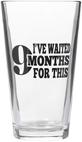 Čakal som na to 9 mesiacov-vtipný nový rodič - pivné Polliterové sklo-skvelé pre každého nového rodiča