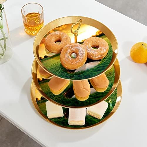 Cake Stand Set 3 Tier Cupcake Stojany opakovane použiteľné pečivo tanier pre svadobné narodeniny Tea Party dekorácie,