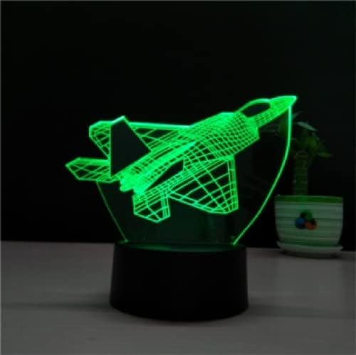 FANGKISSU 3D Lietadlo nočné svetlo, stíhacie lietadlo 3D LED Illusion lampa 16 Farby meniace sa s diaľkovým ovládaním