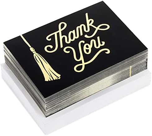 Hallmark promócie ďakujem karty, čierno-Zlatý strapec